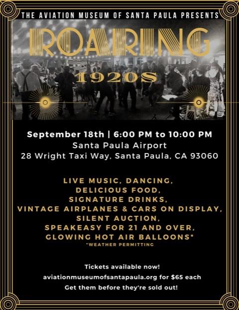 Roaring 20s fundraising event - Aviation Museum of Santa Paula